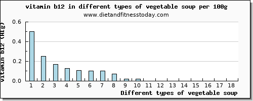 vegetable soup vitamin b12 per 100g